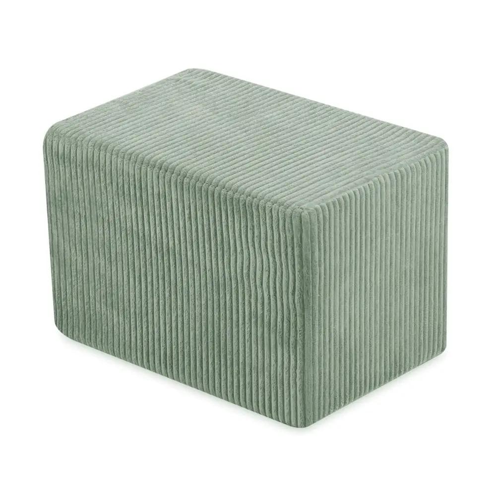 Château de terrain de jeu avec piscine +150 balles (perle, argent) – Velours côtelé vert premium – Plush Nest by Misioo