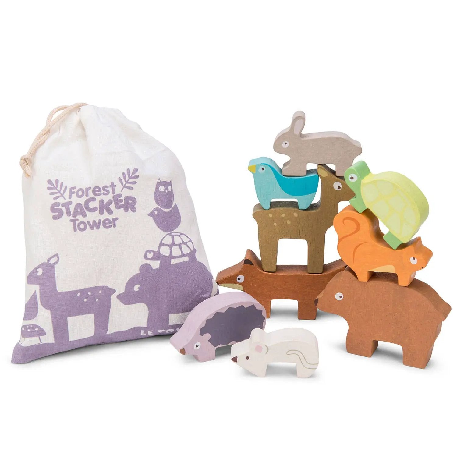 Jeu d'empilage d'animaux de la forêt - Jeu Montessori enfant by Le Toy Van