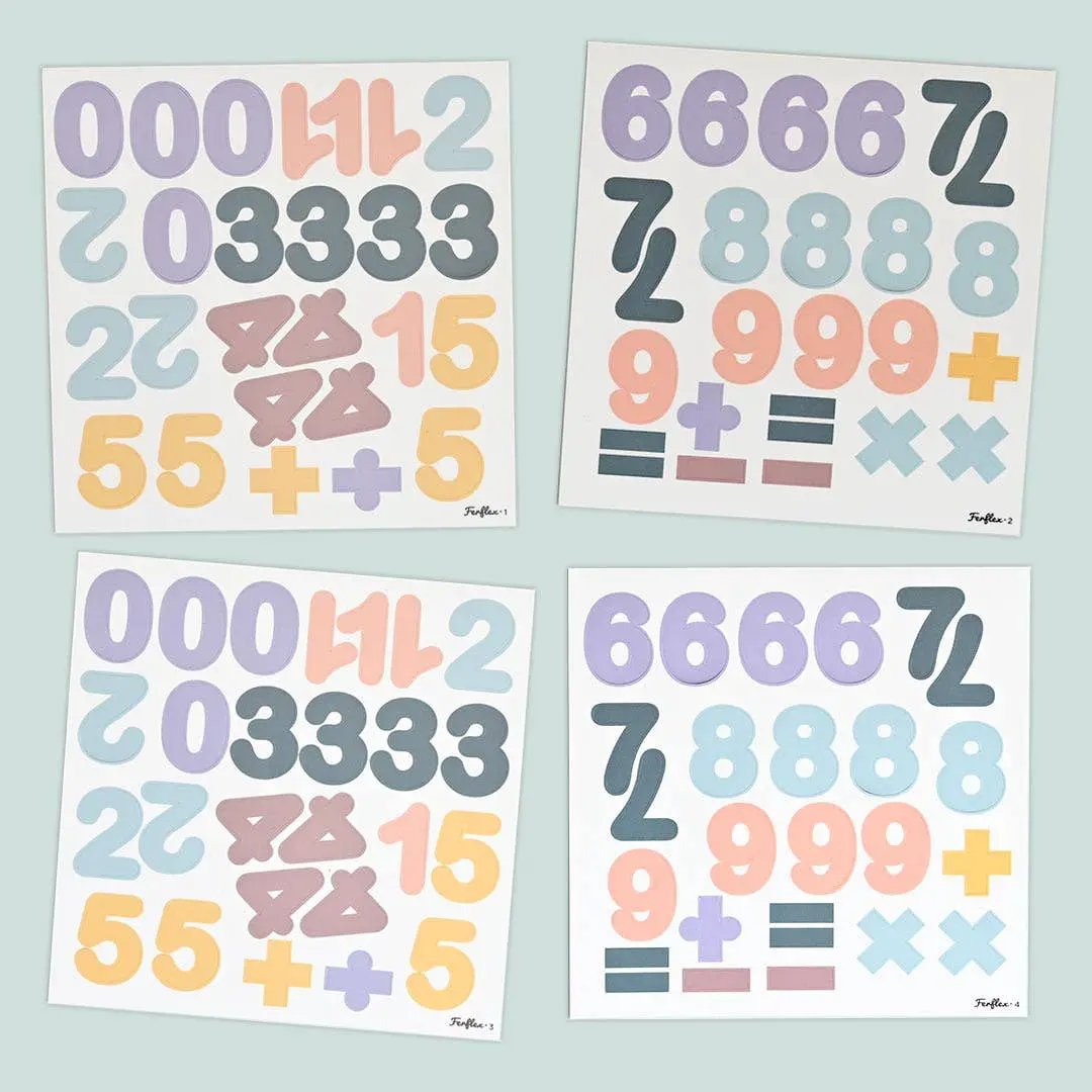Chiffres magnétiques couleur pastel - lot de 100 magnets by Ferflex