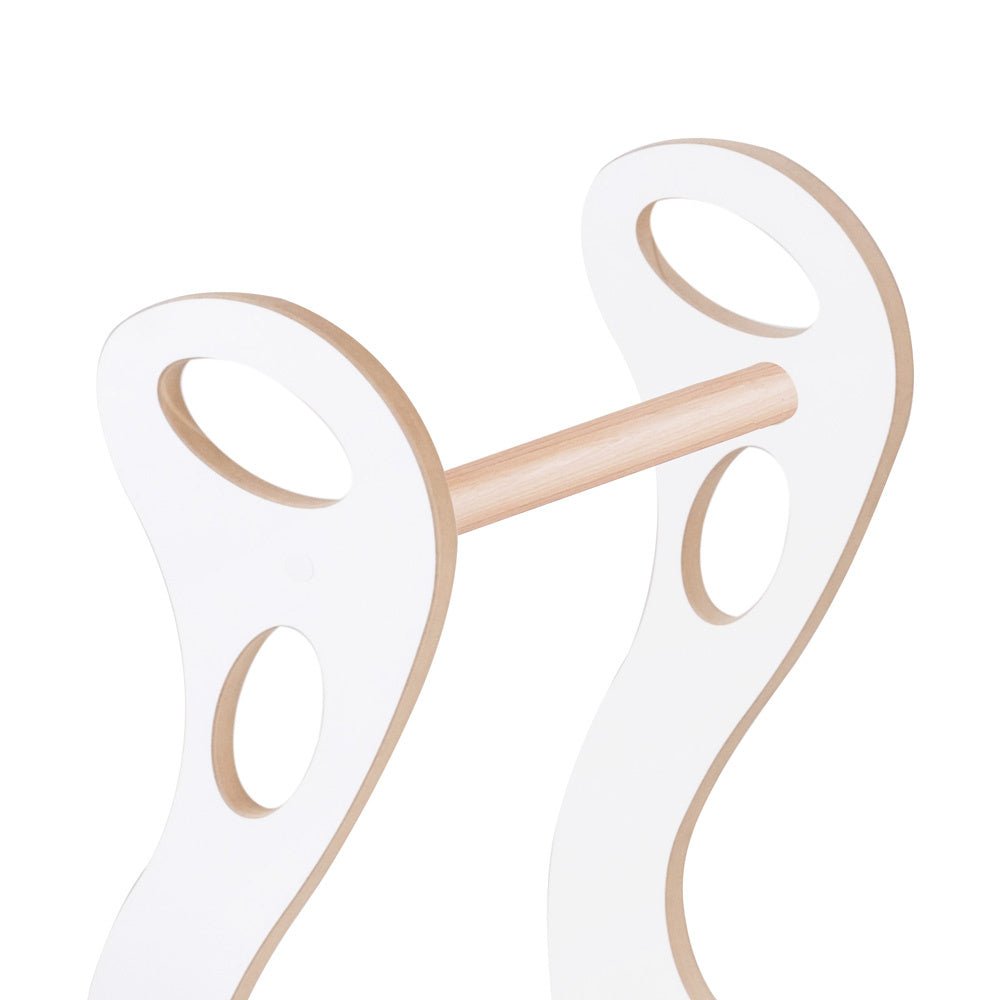 Bascule avec banc pour enfants - Bois blanc, bascule en bois, jouet à bascule - Plush Nest - myplayground