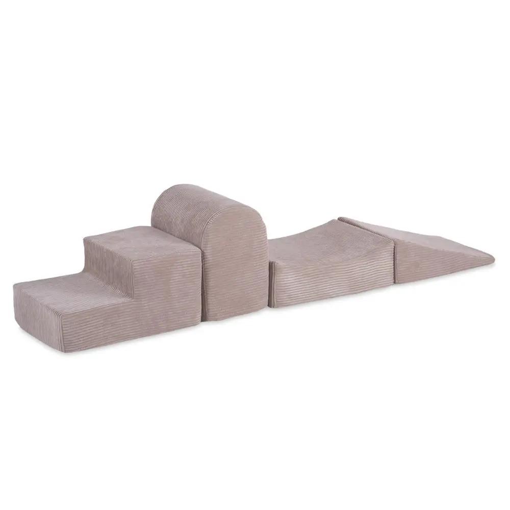 Terrain de jeu 4 éléments – Velours côtelé beige premium, aire de jeux – Plush Nest by Misioo