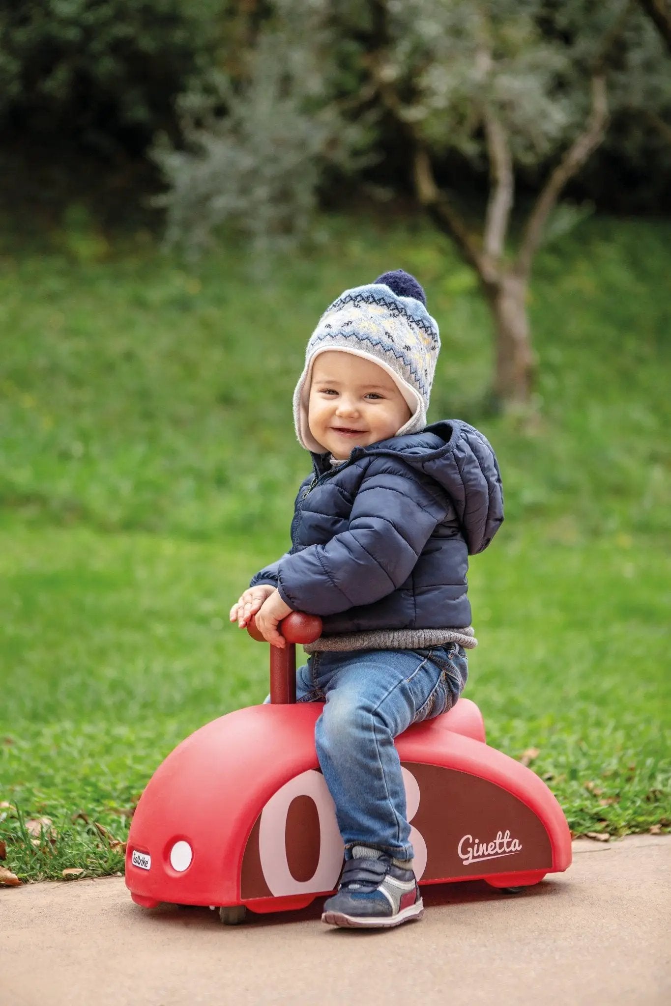 Porteur Ginetta Rouge Italtrike Pour Enfants 1 À 4 Ans Motricité 360 Avec Roues Avant Multidirectionnelles by Italtrike