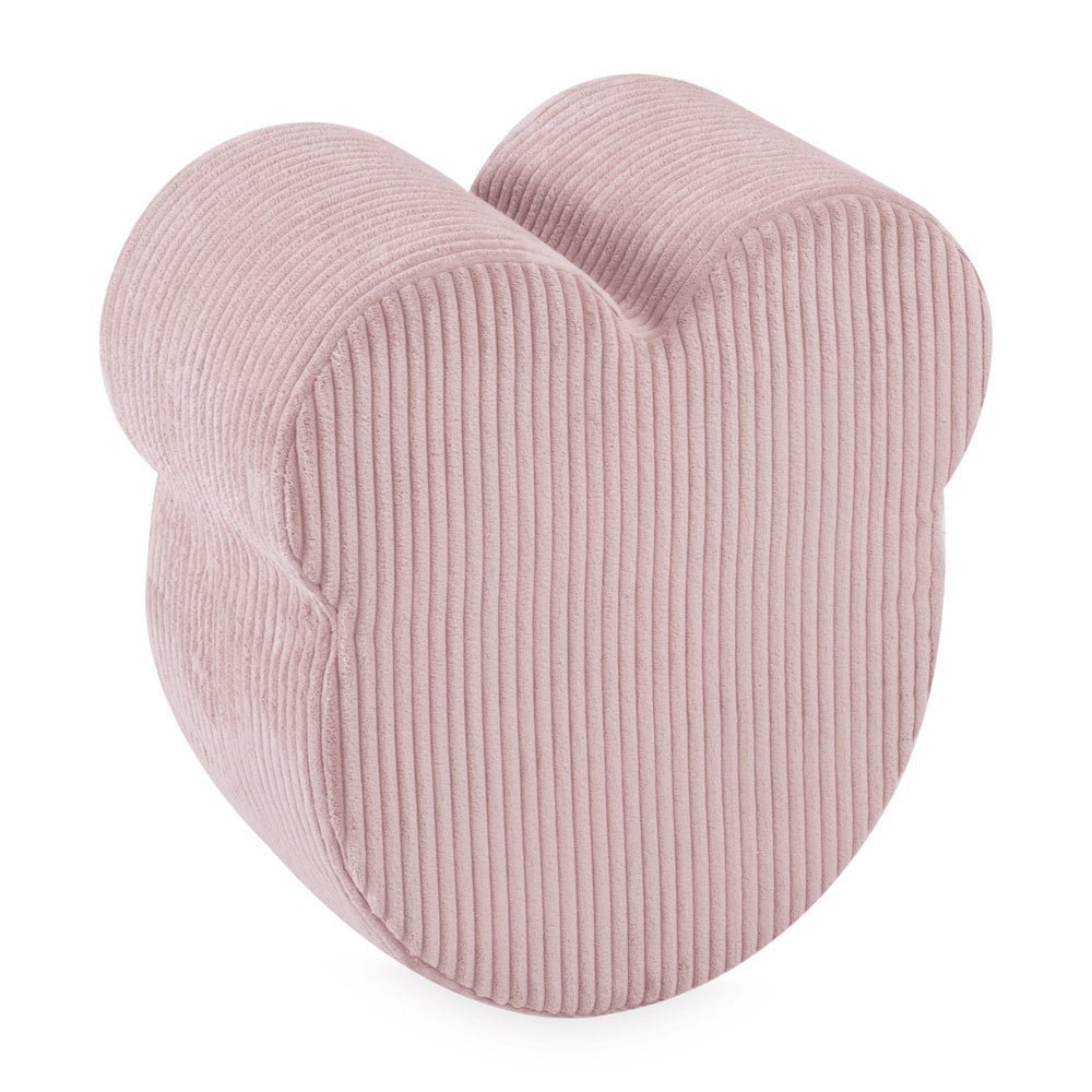 Pouf ourson 46x25 cm - Velours côtelé rose clair premium - Plush Nest - myplayground