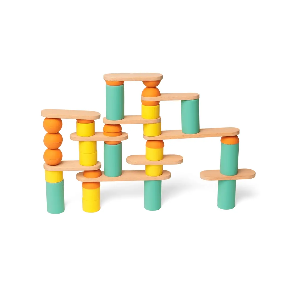 Stix 60 pcs - Jouet éducatif en bois de construction by OPPI
