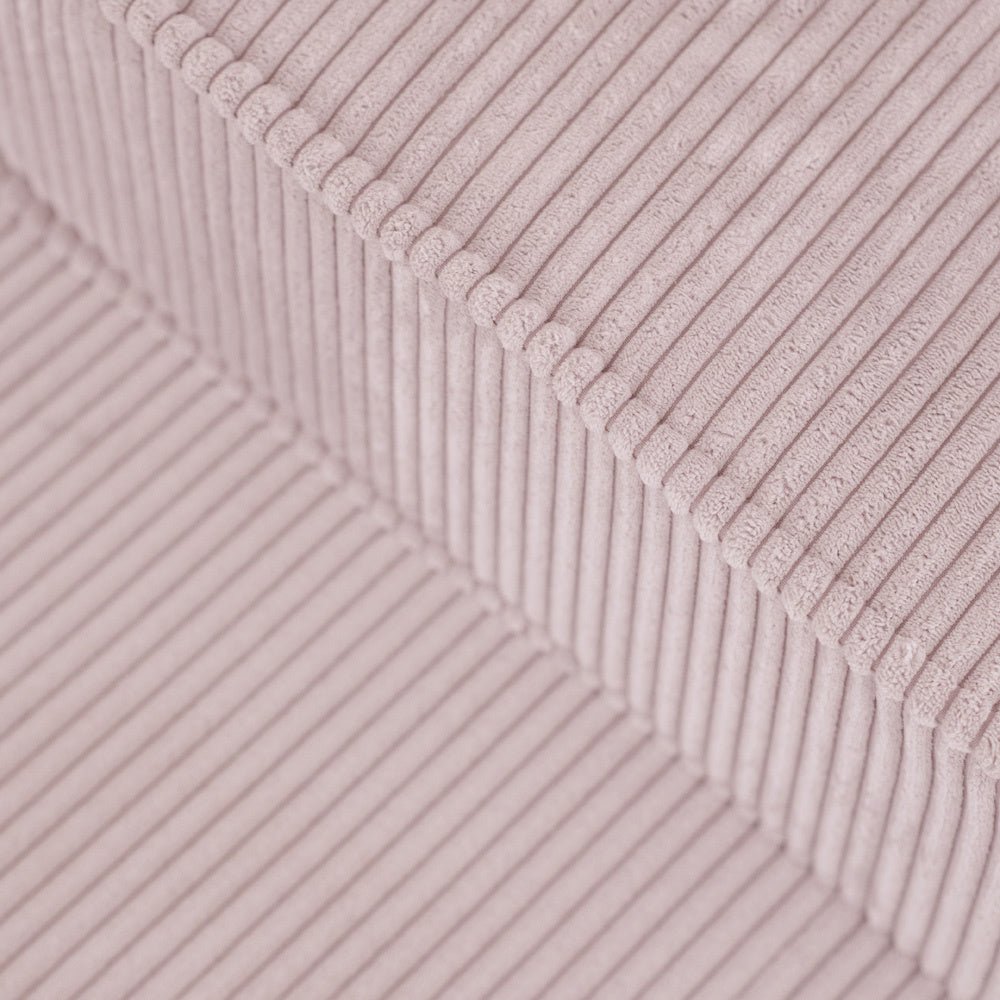 Chaise longue enfant, 150x60x25 cm, velours côtelé rose clair premium - Plush Nest - myplayground