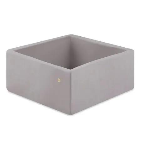 Piscine à balles Carrée - 130x130x50 cm, Gris Clair, Active - Plush Nest by Misioo