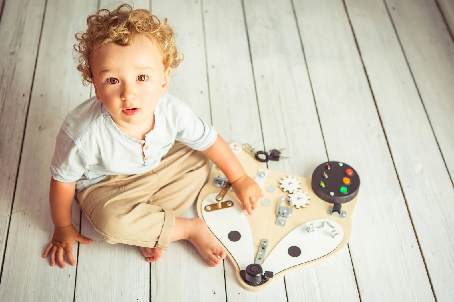 Tête de renard Busy Board - Planche sensorielle - Jeu de motricite pour enfant ( 3 ans et + ) by FoxyFamily