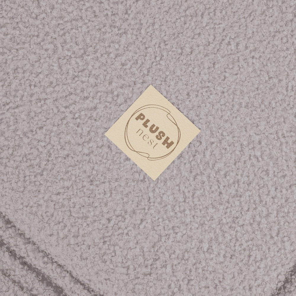 Chaise longue enfant, 150x60x25 cm, agneau gris - Plush Nest - myplayground