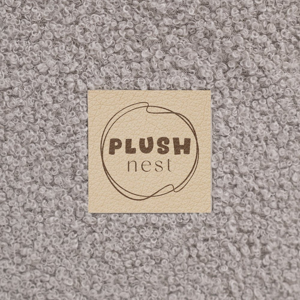 Piscine à balles, ronde, 90x30 cm, agneau gris (+ 200 boules argent, perle, transparentes) - Plush Nest - Misioo - myplayground