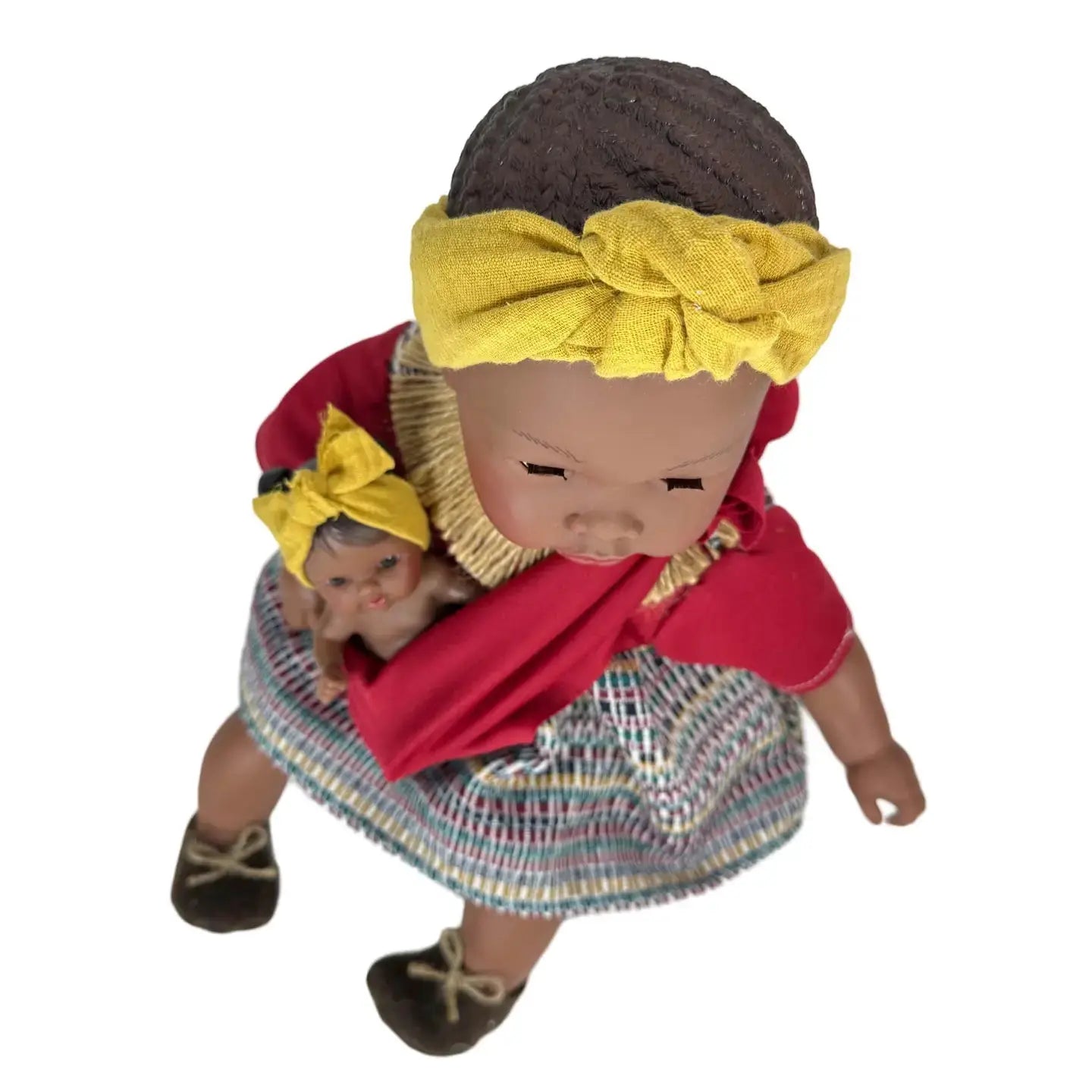 Poupée Alika avec bébé Burgundy by Nines Artesanals d'Onil