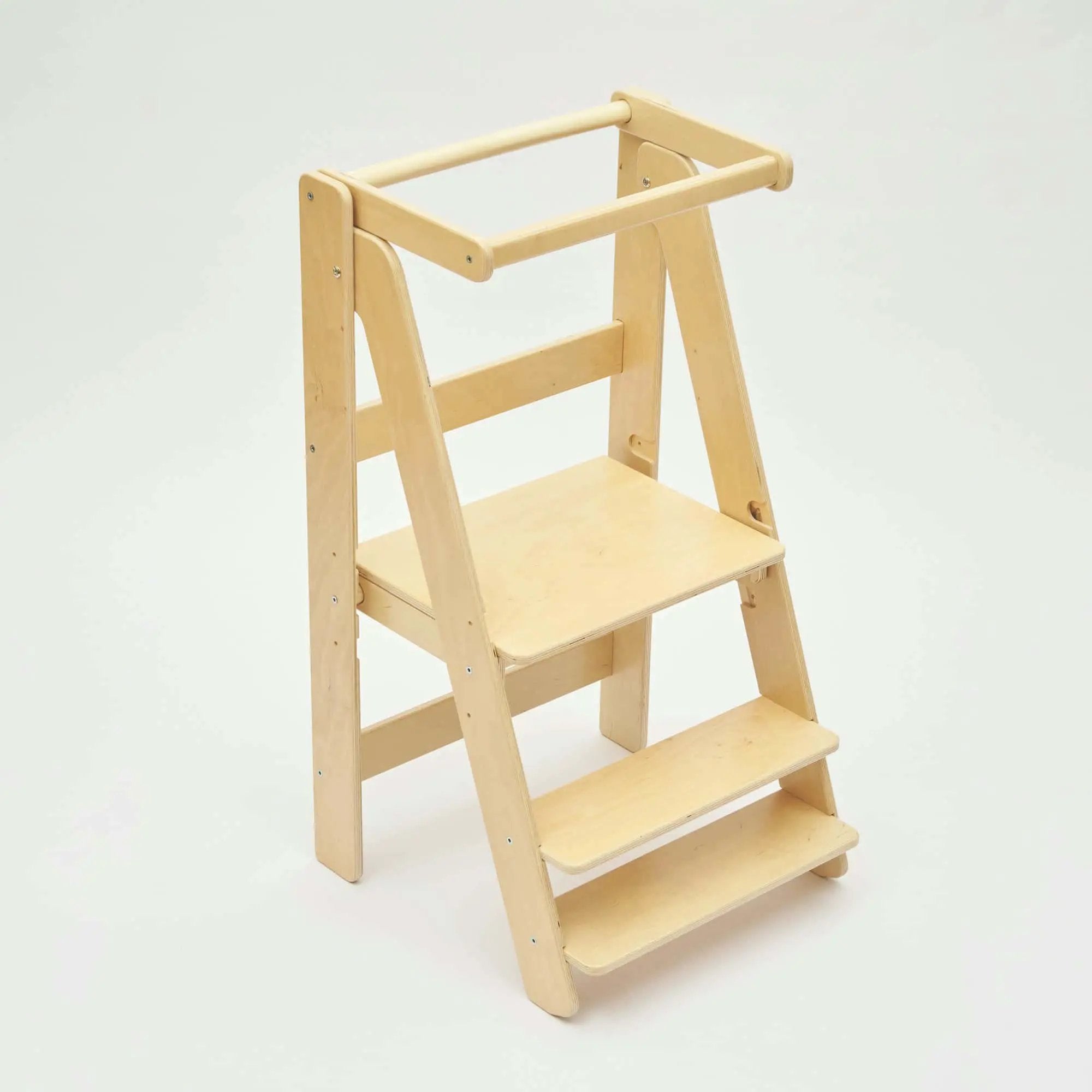 Tour d'Apprentissage Pliable - Bois Brut (non verni), 18 à 24 mois - BusyKids by BusyKids