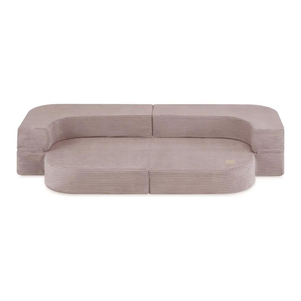 Canapé-lit Foldie - Velours côtelé beige premium, lavable, imperméable - Plush Nest by Misioo