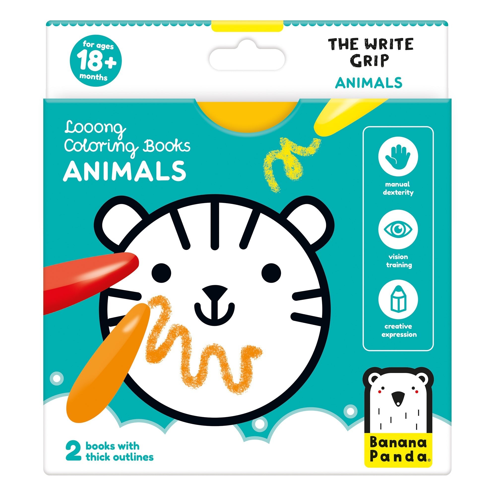 Livres de coloriage Looong The Write Grip - Animaux - Banana Panda - myplayground