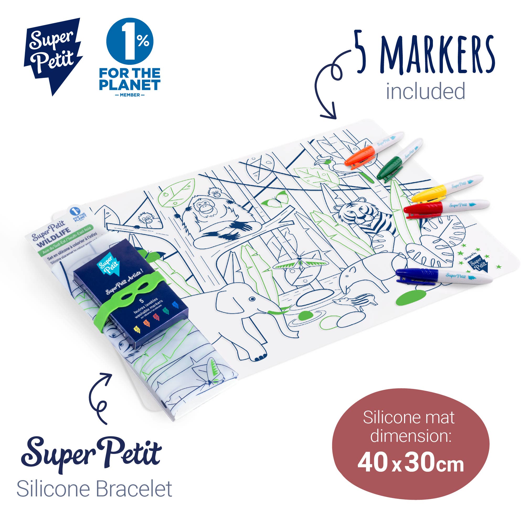 Jeu éducatif: Set de table en silicone JUNGLE - Réutilisable - myplayground