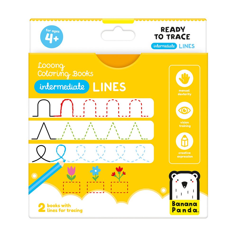 Livres de Coloriage Looong Prêts à Tracer - Lignes Intermédiaires - Banana Panda - myplayground