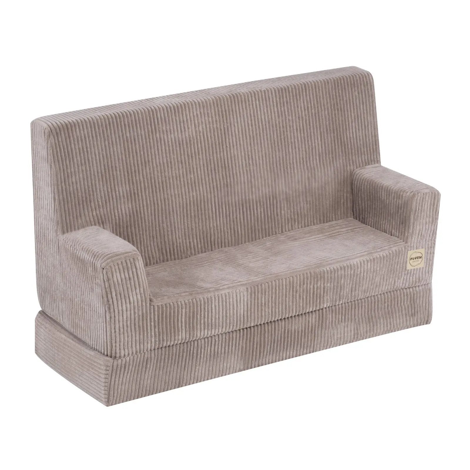 Canapé Foldie avec accoudoirs - Velours côtelé beige premium - PLUSH NEST by Misioo