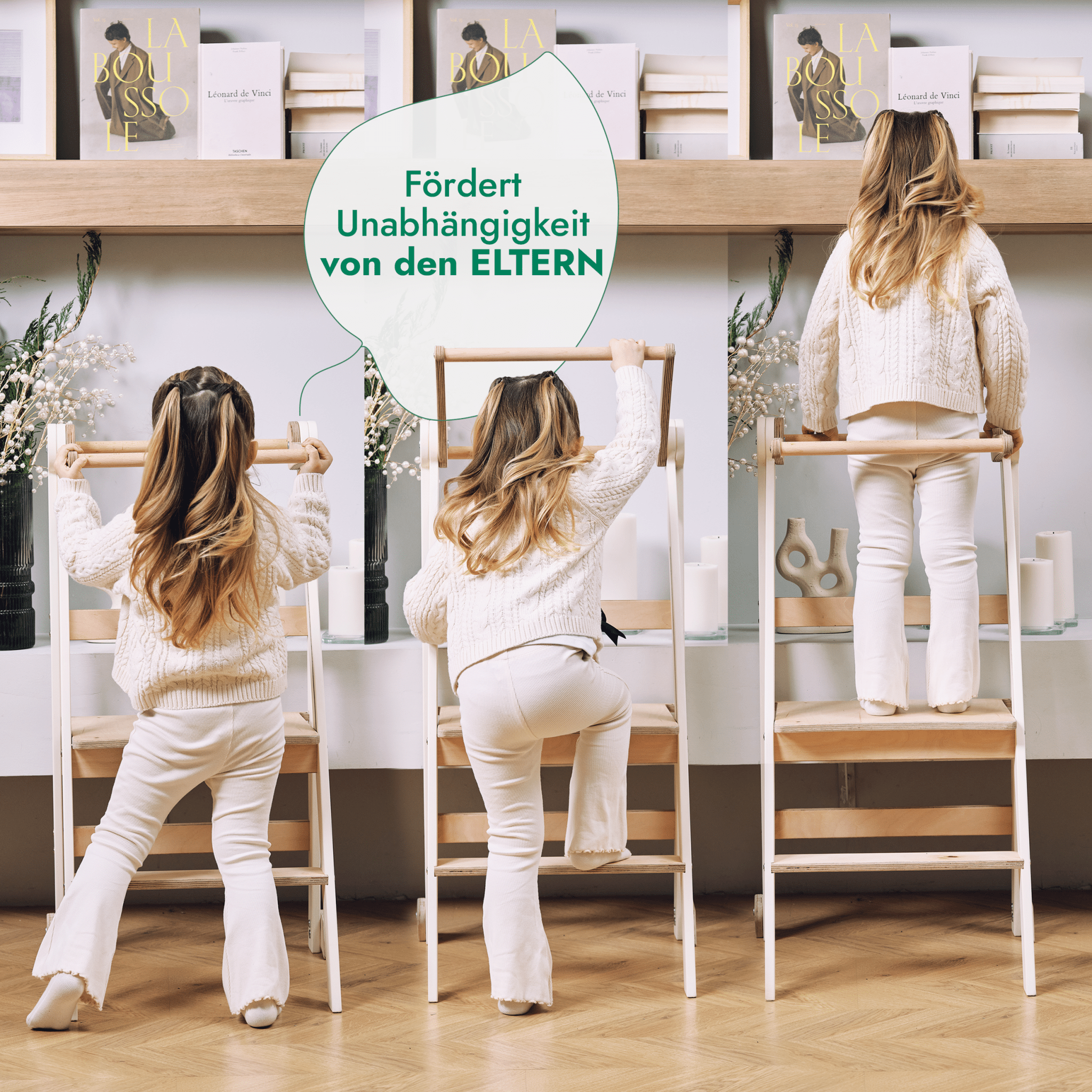 Holz Lernleiter Montessori: Hocker für Kinder - myplayground