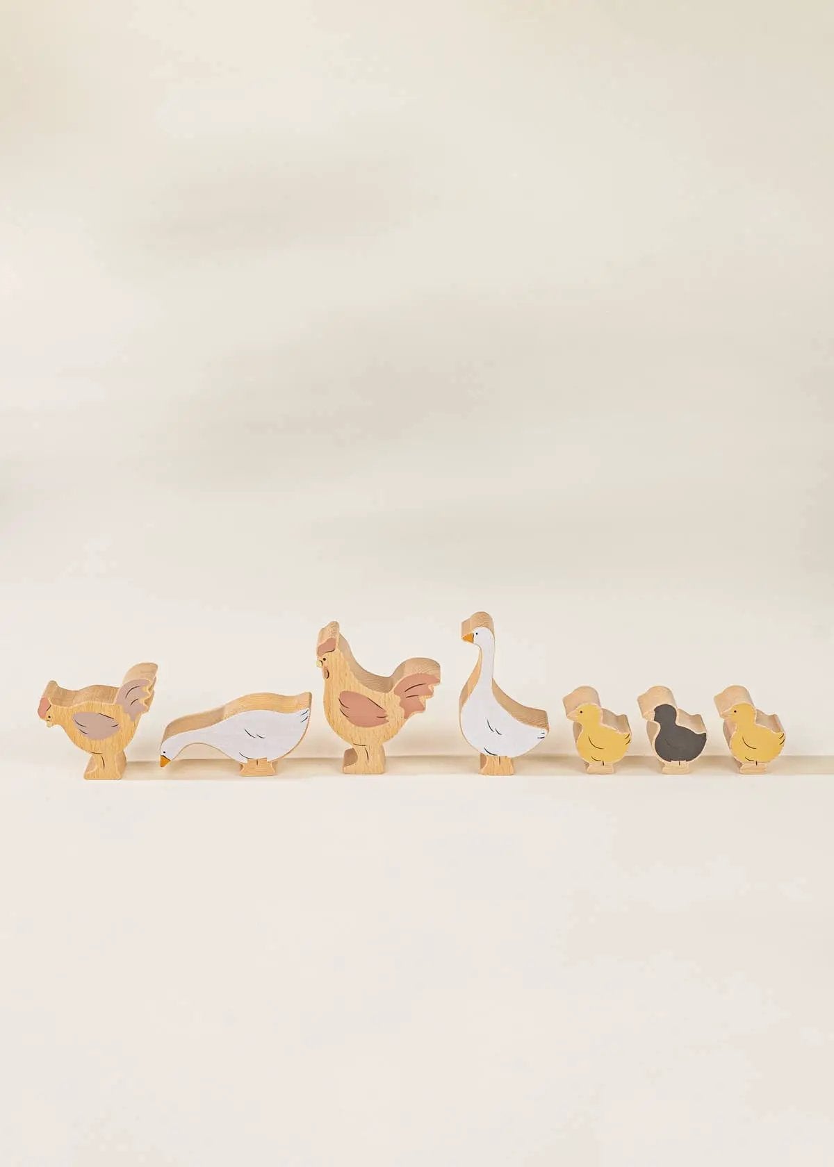 Ensemble de 6 animaux de basse-cour sur une assiette en bois - Coco Village by Coco Village