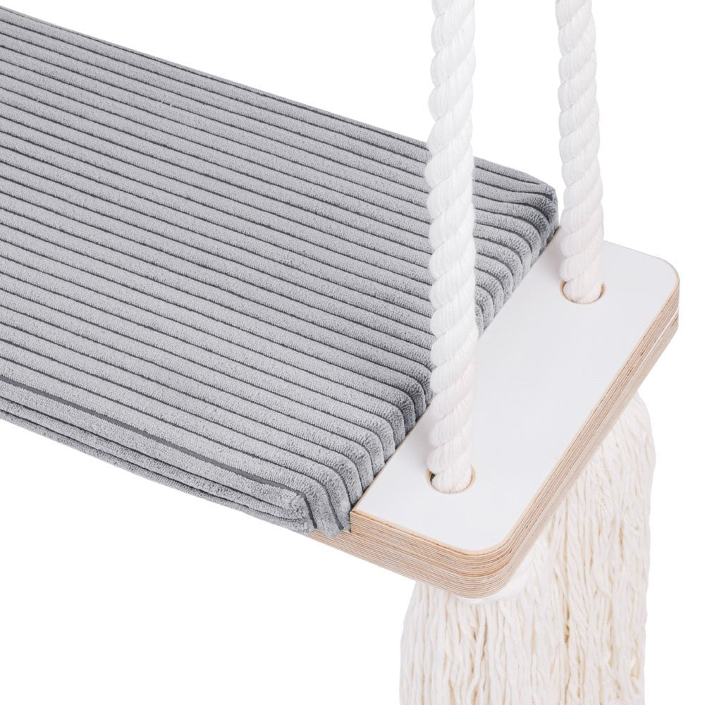 Balançoire d'intérieur plate - Velours côtelé gris premium - Plush Nest - myplayground