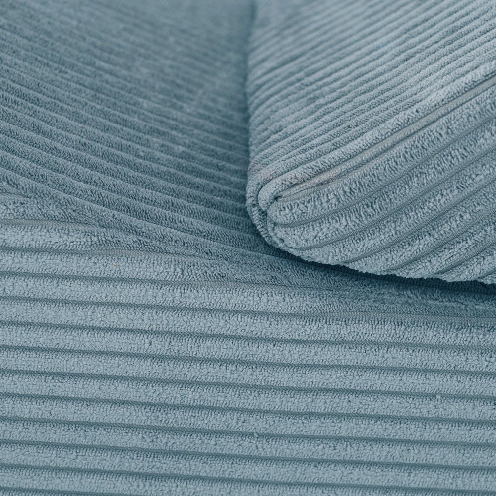 Chaise longue enfant inclinable 145x35x45 cm – Velours côtelé bleu premium – Plush Nest - myplayground