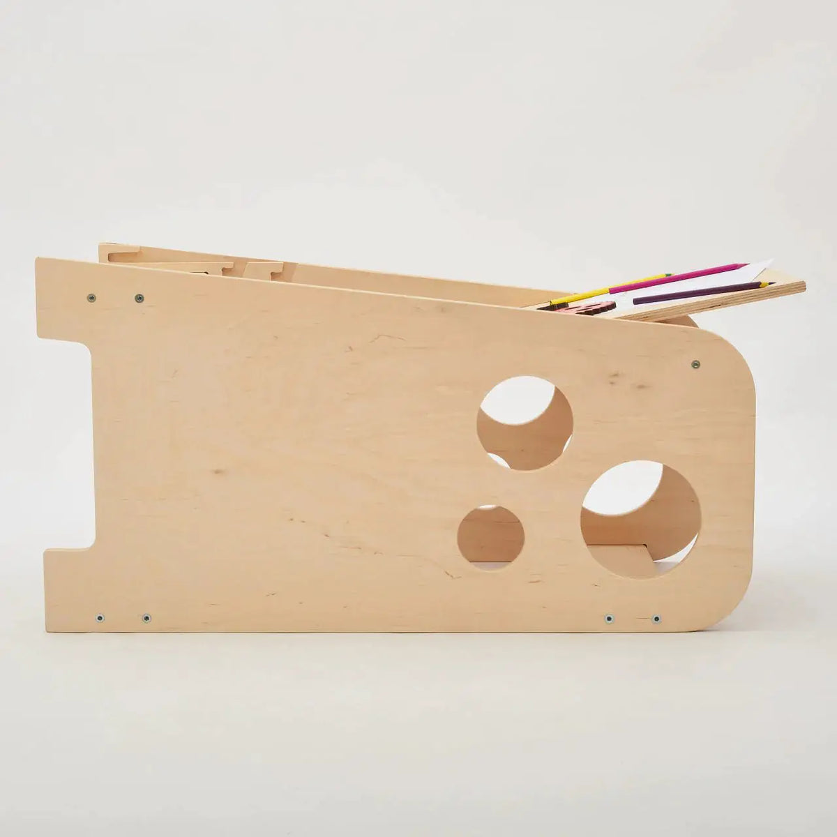 Tour Ajustable d’Apprentissage 3-en-1 - bois brut (non verni), 18 à 24 mois - BusyKids by BusyKids