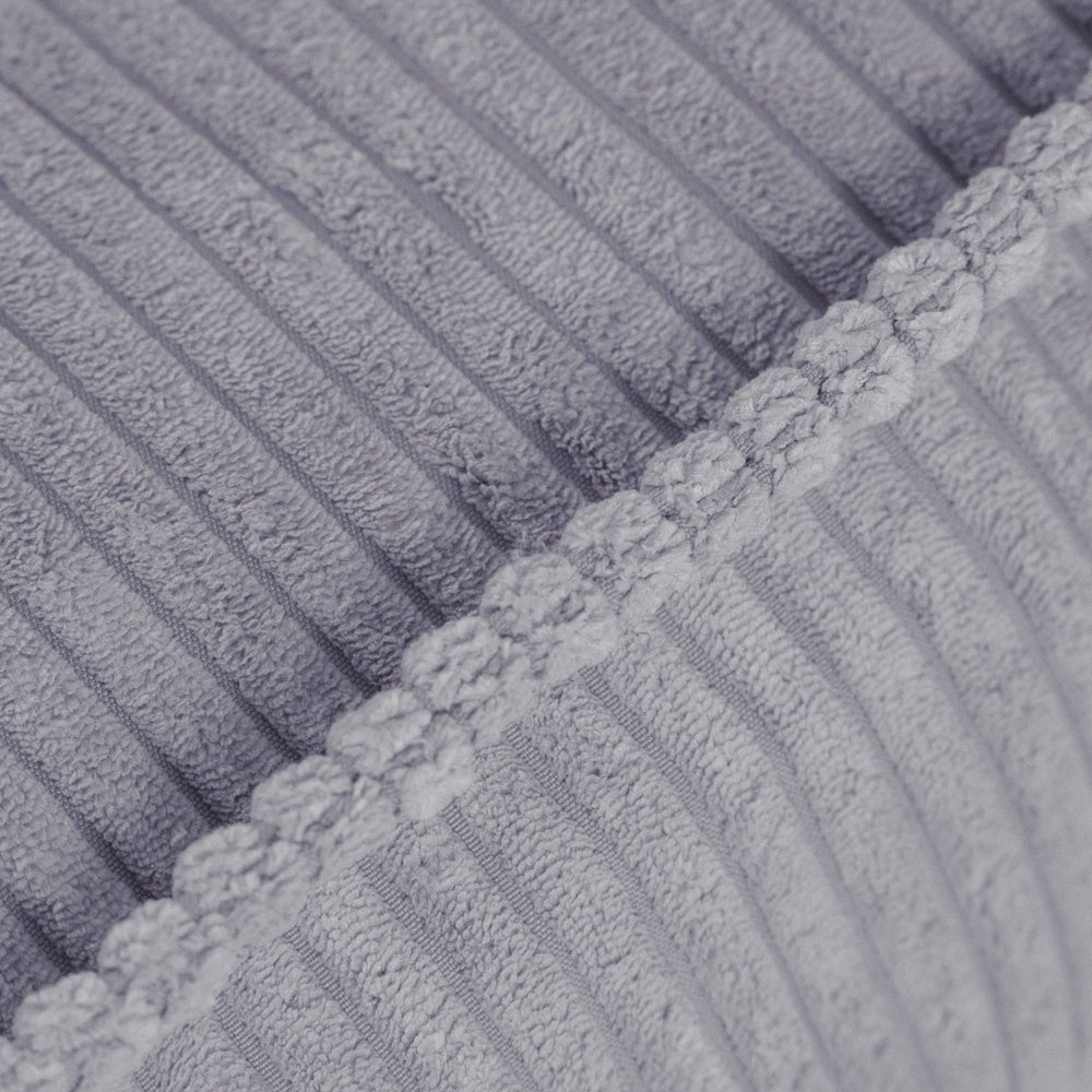 Pouf 60x60 cm - Coussin de sol, velours côtelé gris premium - Plush Nest - myplayground