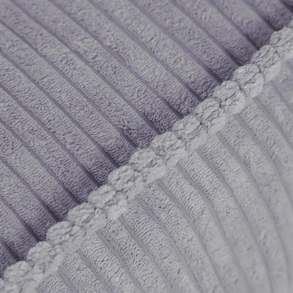 Pouf 60x60 cm - Coussin de sol, velours côtelé gris premium - Plush Nest by Misioo