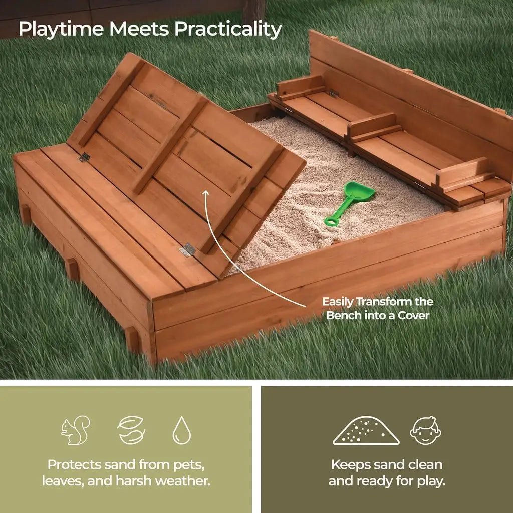 Play 22 | Grand bac à sable en bois pour enfants avec couvercle - myplayground