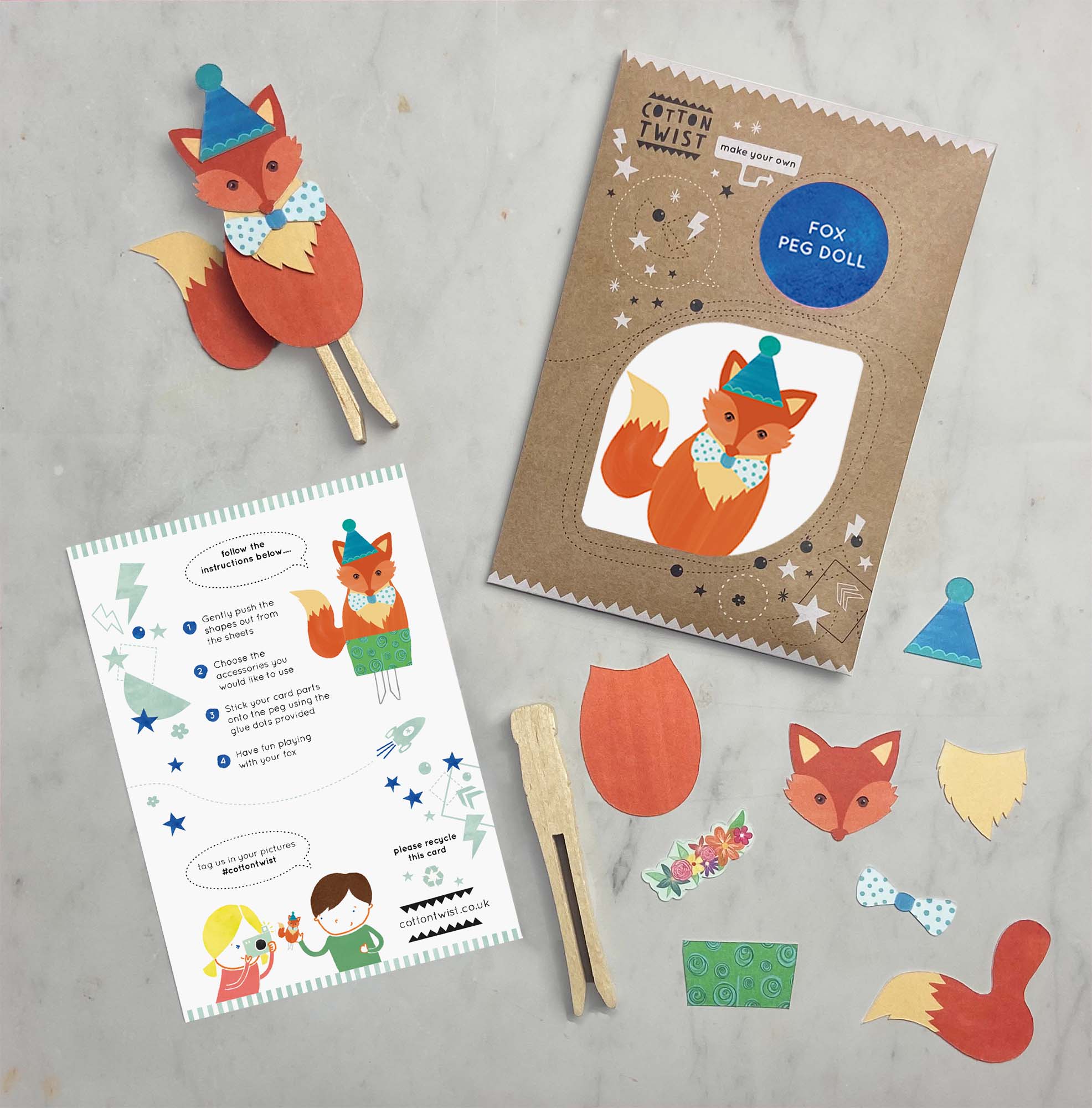 Make Your Own Fox Peg Poupée Kit - myplayground