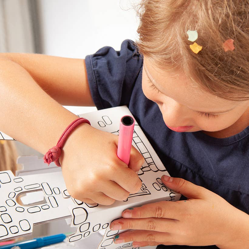 1 Ensemble de Fête Princesse + Jeu en carton avec lignes imprimées à colorier - Jeu de Création - myplayground