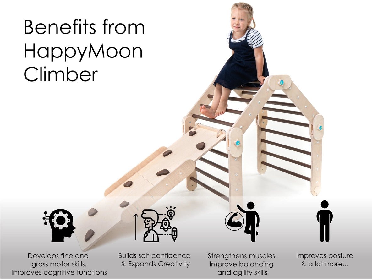 Gymnase d'Activité Pikler Transformable Foncé - Happymoon - myplayground