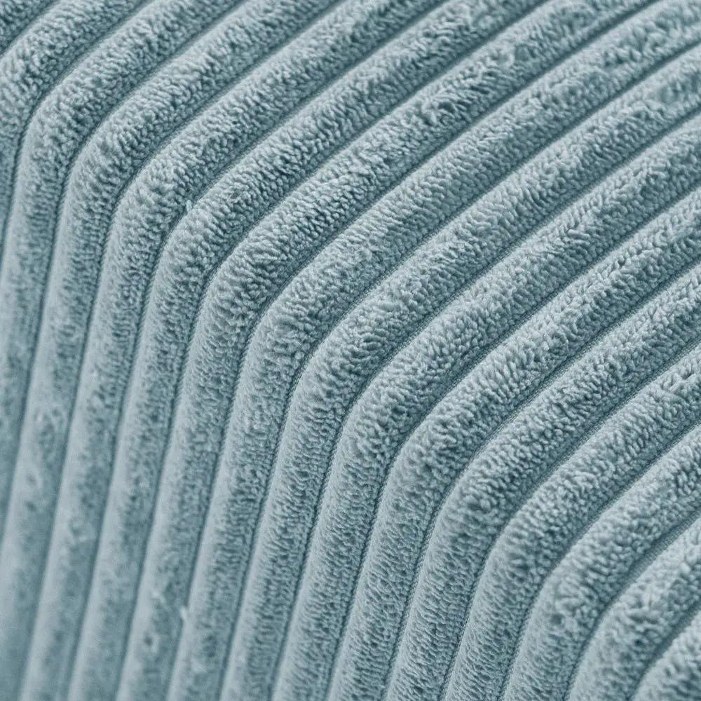 Pouf rond 40x30 cm - Velours côtelé bleu premium, coussin de sol- Plush Nest by Misioo