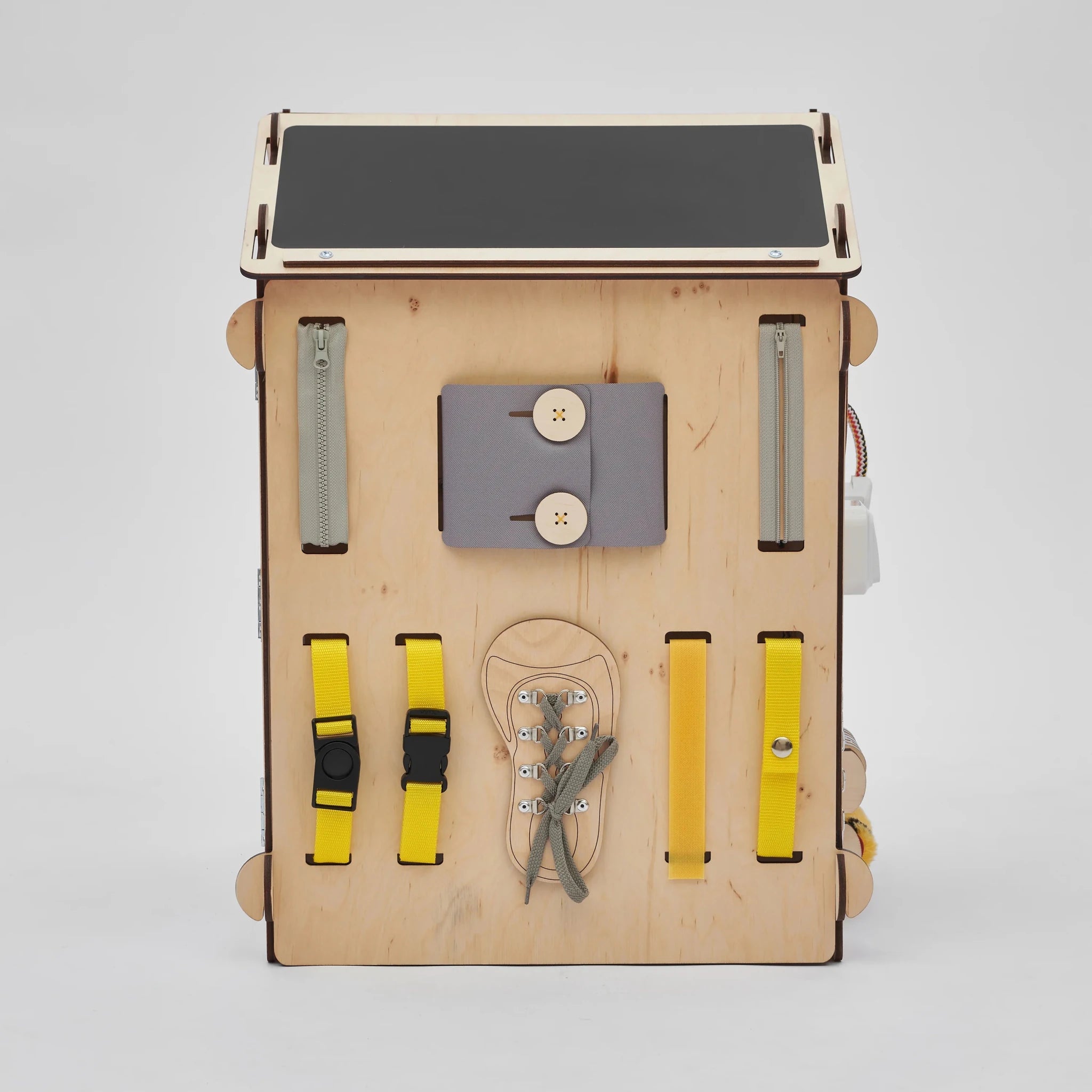 Ensemble Maisonnette et Cube Interactif - Natura/Pastel, bois natura - 12 à 18 mois - BusyKids - myplayground