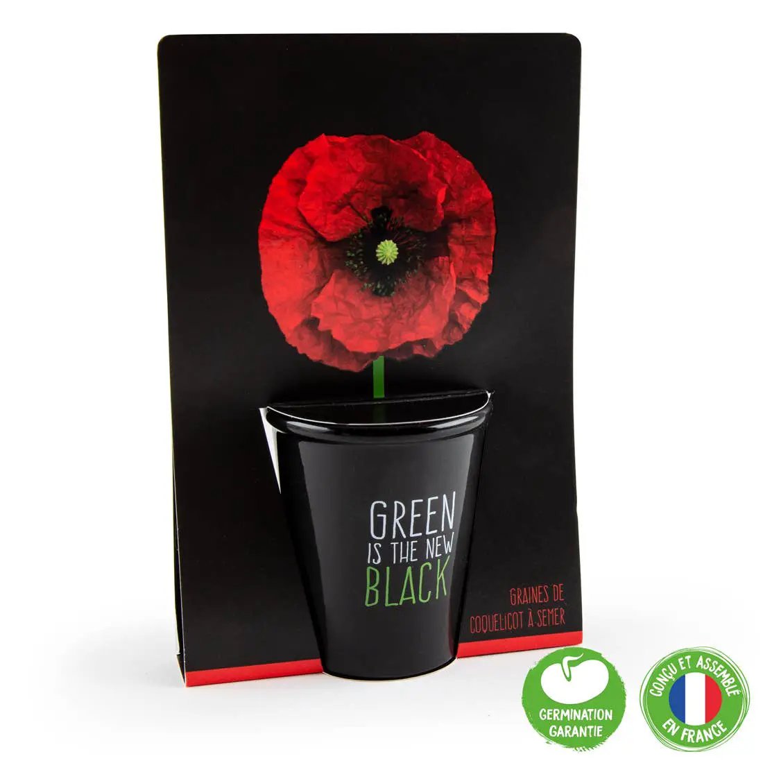 Gamme black - Coquelicot - Kit créatif de jardinage Enfant by Radis Et Capucine