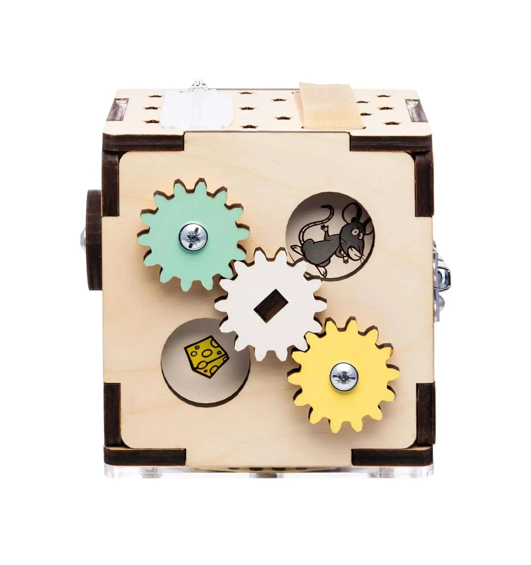 Cube d'activités - Bois Natura, 12 mois - BusyKids by BusyKids