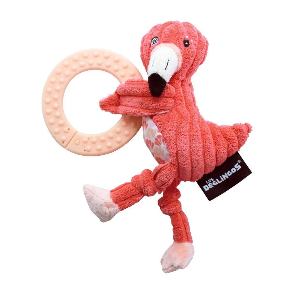 Peluche Flamantos le Flamant Rose avec Anneau à Mâcher - Les Déglingos, France by Les Déglingos, France