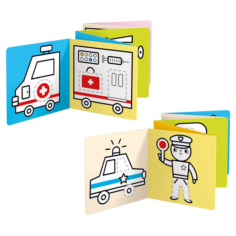 Livres de Coloriage Looong Prêts à Dessiner - Véhicules au Travail - Banana Panda - myplayground