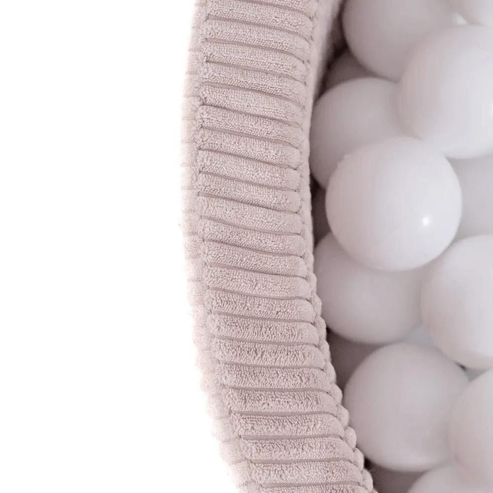 Piscine à balles - ronde 90x30 cm, rose clair velours côtelé - Plush Nest - Misioo by Misioo