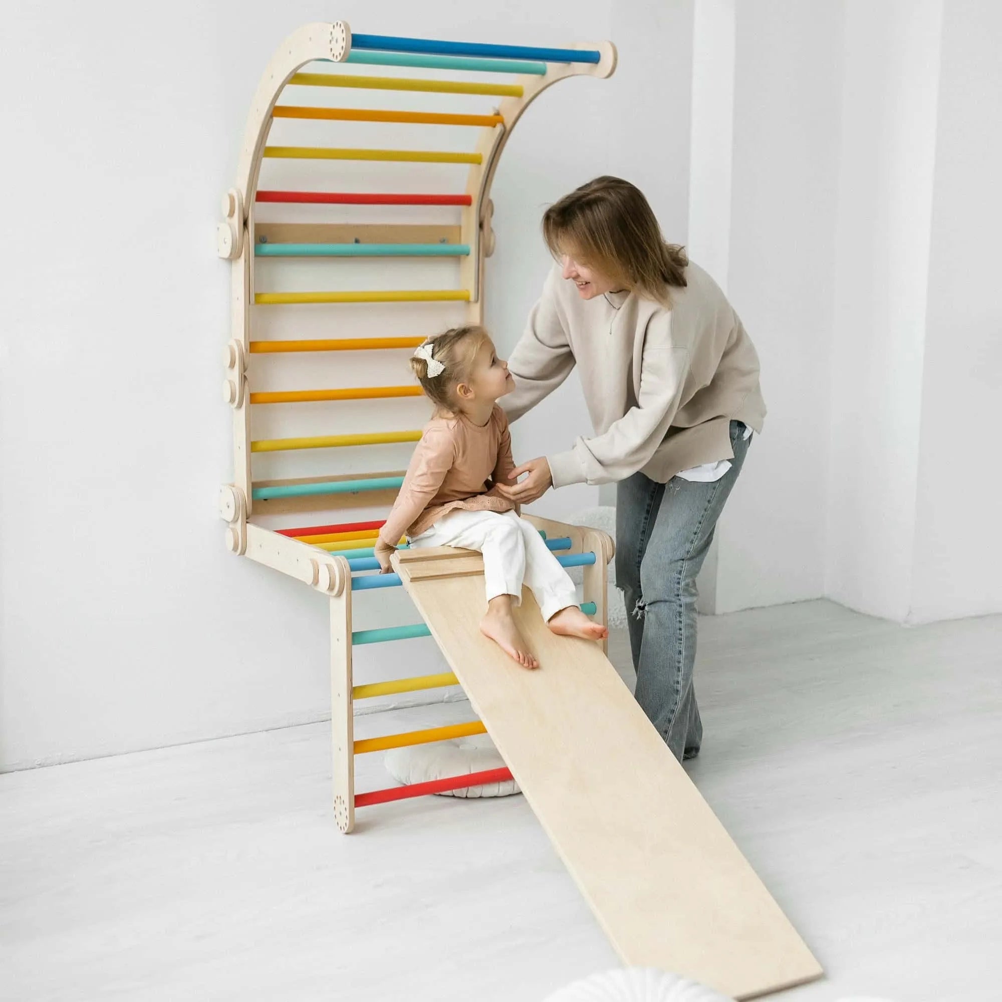Fixations Murales pour l'ensemble d’escalade - bois naturel, 18 à 24 mois - BusyKids - myplayground
