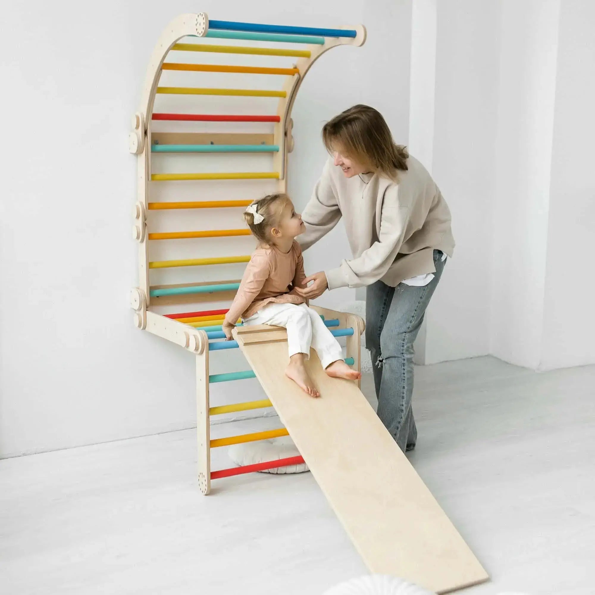 Fixations Murales pour l'ensemble d’escalade - bois naturel, 18 à 24 mois - BusyKids by BusyKids