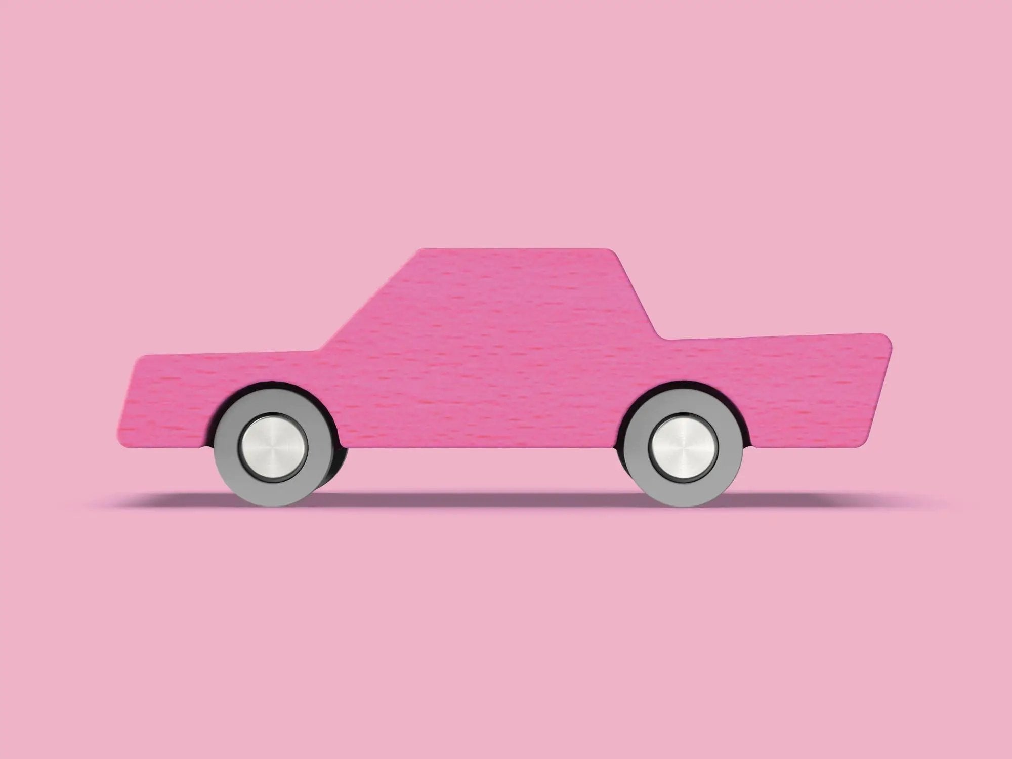 Petite voiture en bois, aller-retour, rose by Waytoplay Toys - The Netherlands