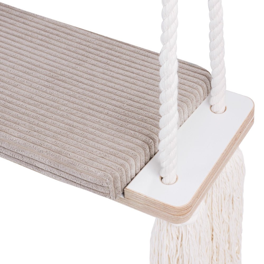 Balançoire d'intérieur plate - Velours côtelé beige premium - Plush Nest - myplayground