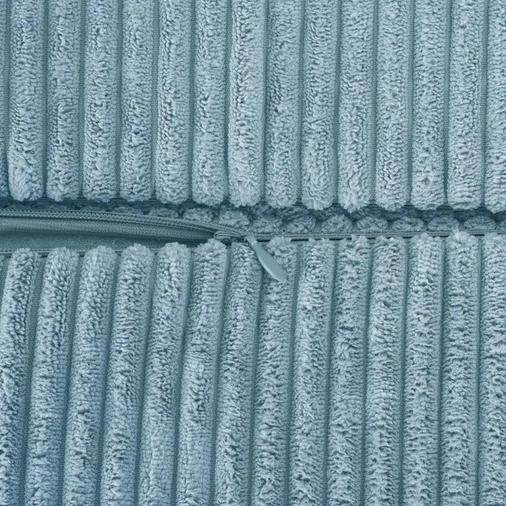 Matelas Foldie large avec appui-tête - Velours côtelé bleu premium - Plush Nest by Misioo