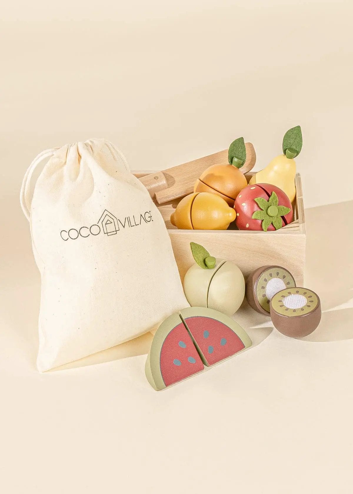 Ensemble de jeu de fruits en bois à découper - Coco Village by Coco Village