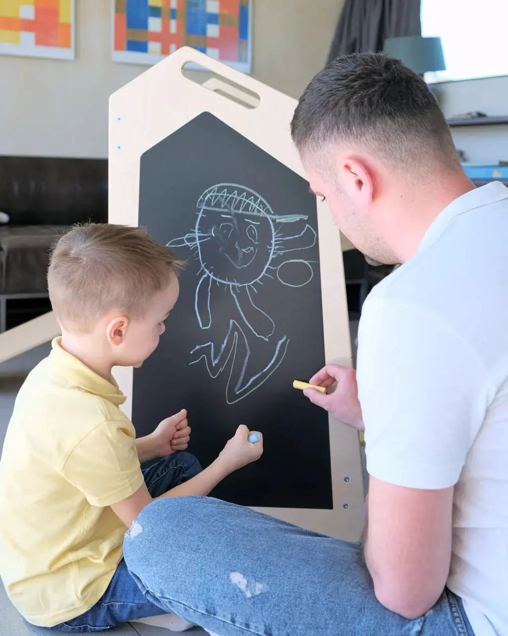 Tour d’Apprentissage Multifonctions 5 en 1 Play XL -Bois Brut (non verni), 18 à 24 mois - BusyKids by BusyKids