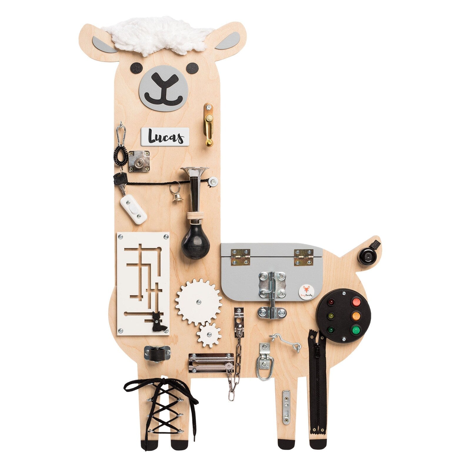 Lama busy Board - Planche sensorielle - Jeu de motricite fine pour enfant ( 3 ans et + ) - myplayground