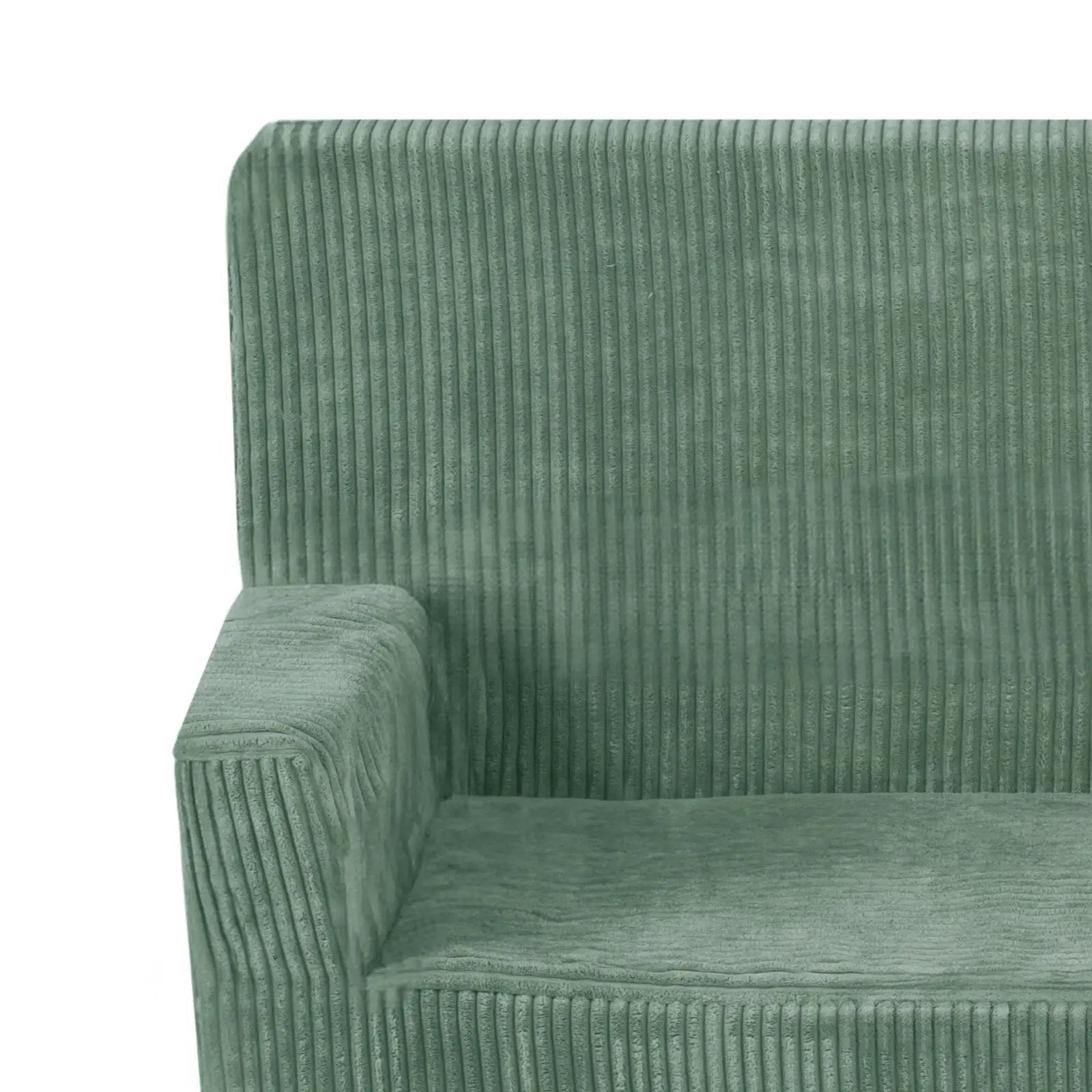 Canapé Foldie avec accoudoirs - Velours côtelé vert premium - PLUSH NEST by Misioo