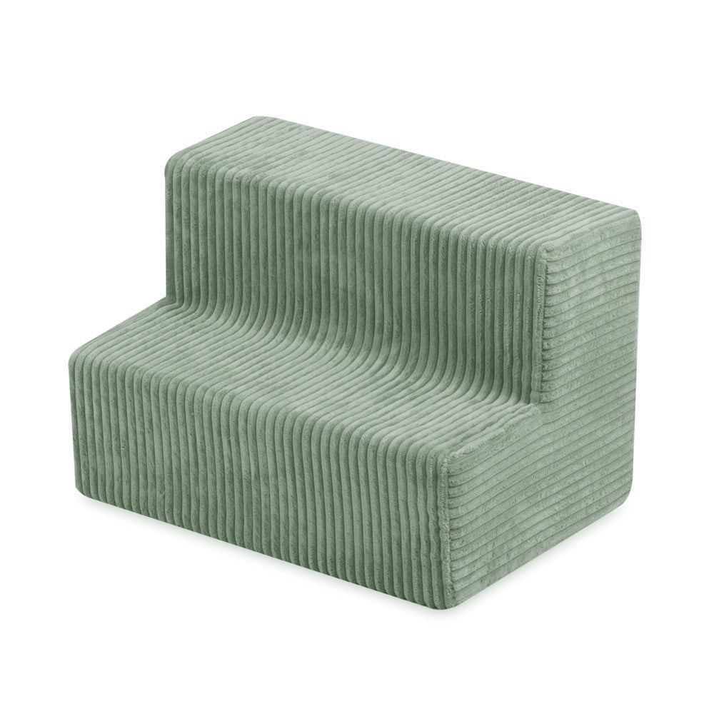 Château de terrain de jeu avec piscine +150 balles (perle, argent) – Velours côtelé vert premium – Plush Nest - myplayground