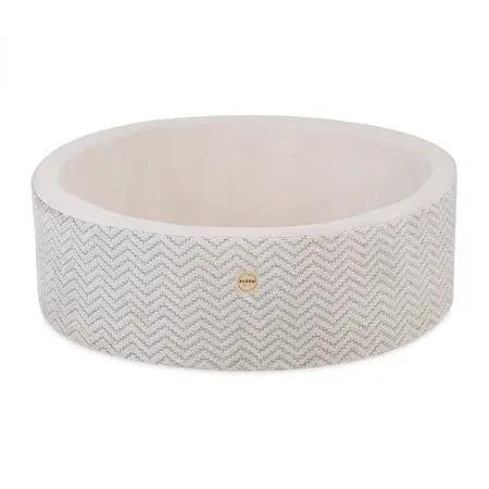 Piscine à balles - ronde 90x30 cm, crème Softie Canvas - Plush Nest - Misioo by Misioo