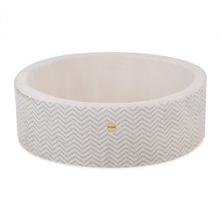 Piscine à balles - ronde 90x30 cm, crème Softie Canvas - Plush Nest - Misioo - myplayground